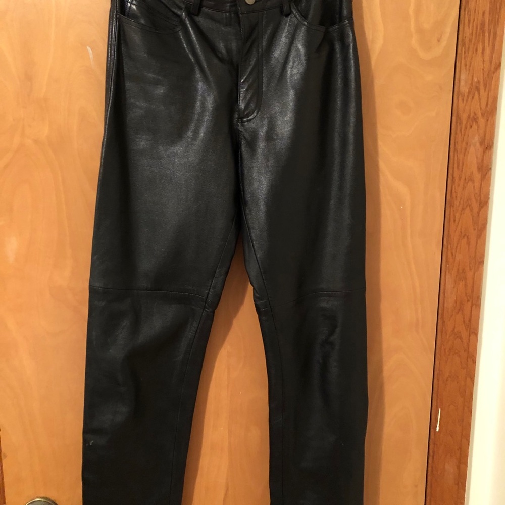 Genuine Black Leather Pants